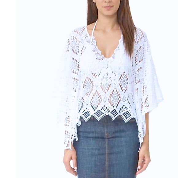Temptation Positano White Crochet Corona top NWT - Picture 1 of 4